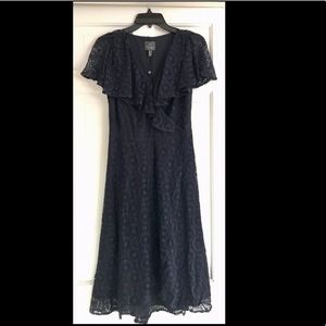 Adrianna Papell Dress 4 $160 Navy Circle Crochet Small Casual Wedding NEW